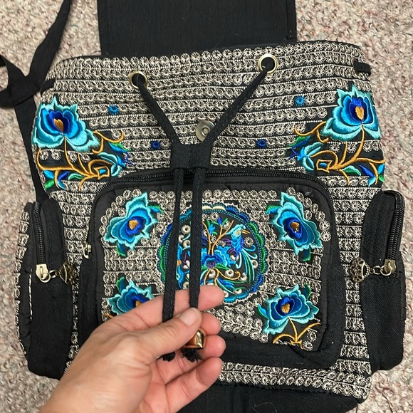 Embroidered Floral Backpack - Picture 3 of 10